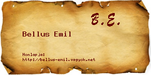 Bellus Emil névjegykártya
